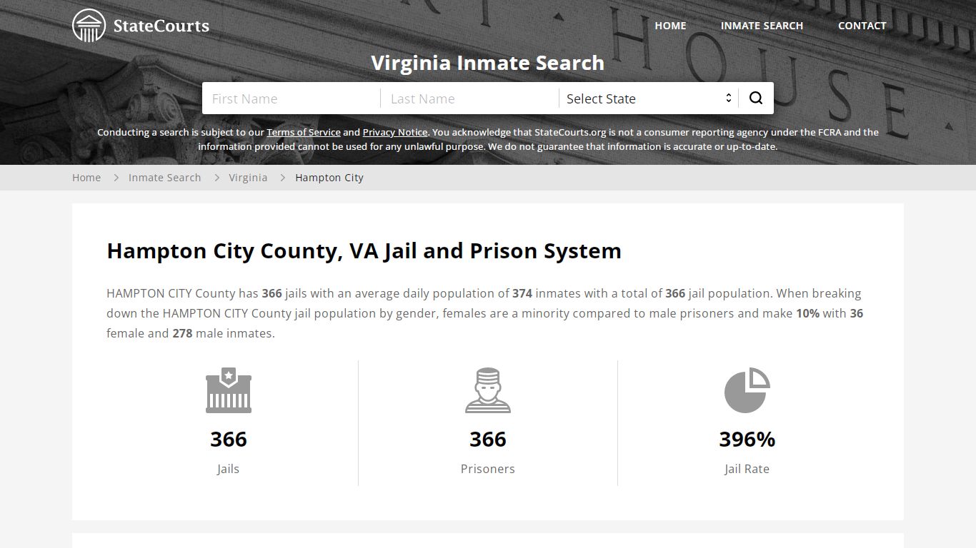 Hampton City County, VA Inmate Search - StateCourts